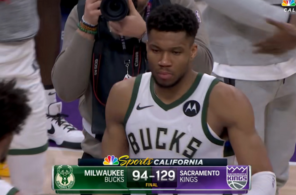 雄鹿大胜湖人，字母哥高效砍下35分